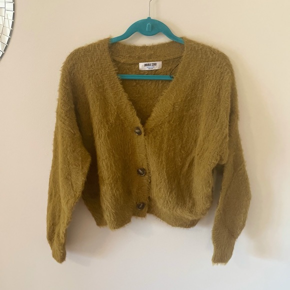 olive cropped cardigan